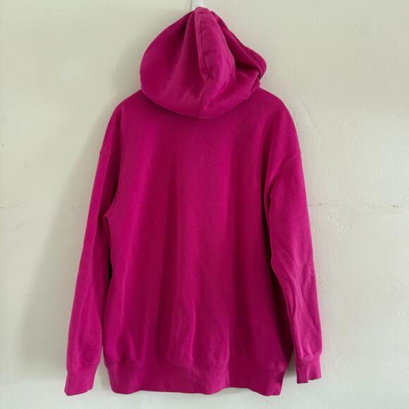 Nike Pink Embroidered Middle Swoosh Pullover Hoodie Sweater Unisex Size Medium - Picture 5 of 8